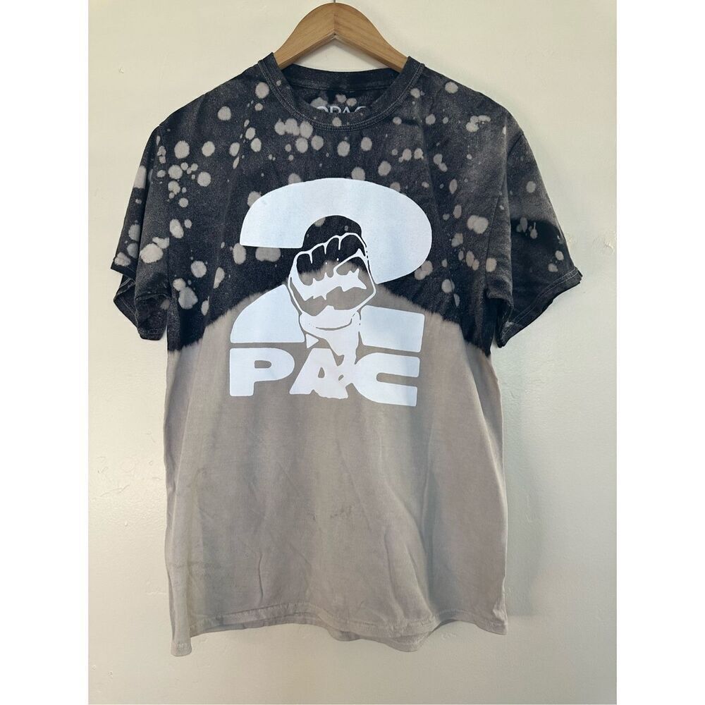 🌊 2Pac Tupac Shakur Gray and Beige Graphic Tee Size Medium New